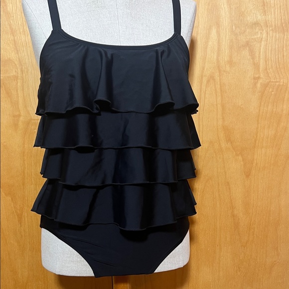 Black Ruffled Swimsuit - Picture 2 of 15